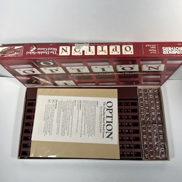Option Vintage Double Sided Word Board Game Parker Brothers 1983 Complete NIOB - Picture 9 of 9